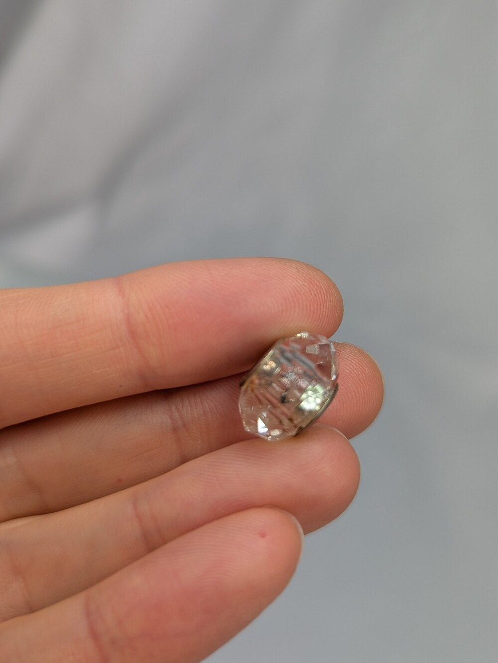 Faceted Clear Crystal Troll Bead